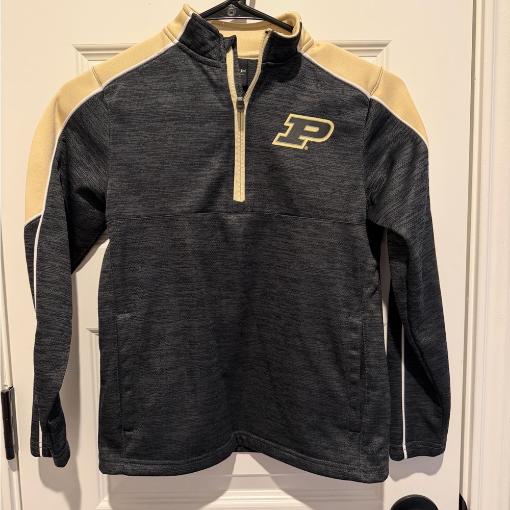 Colosseum Black and Gold Quarter-Zip Pullover